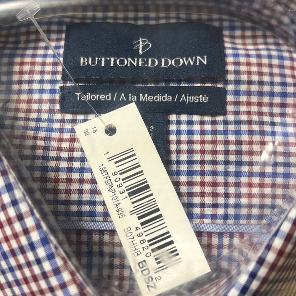 Buttoned Down Men’s Tailored Fit Spread Collar pattern Dress Shirt